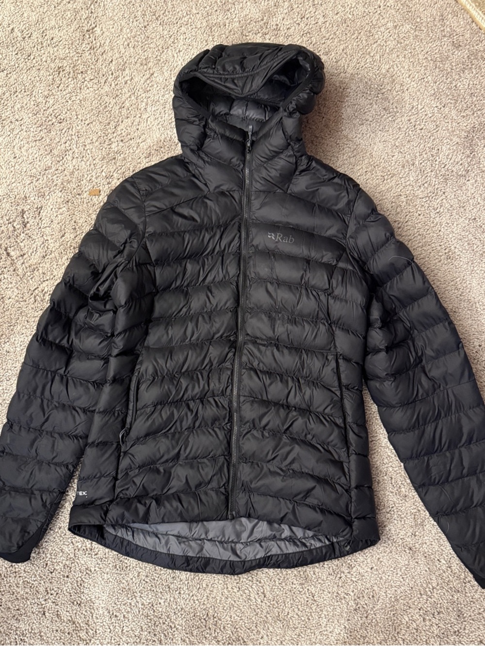 Rab Women's Lightweight Hooded Down Jacket — Black